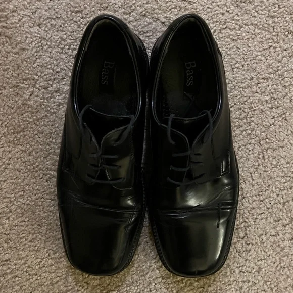 Bass | Shoes | Bass Mens Square Toe Size 5 Black Dress Shoes | Poshmark